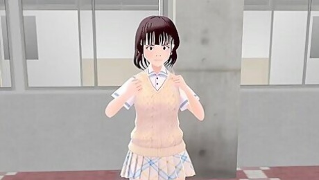 Toyota Nono Introduce Herself With Japanese Uniform - Anime Girl
