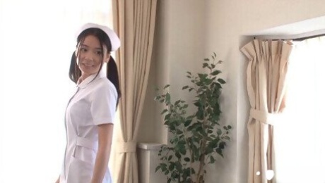 Japanese kinky nurse fucked by a patient on her first day on the job
