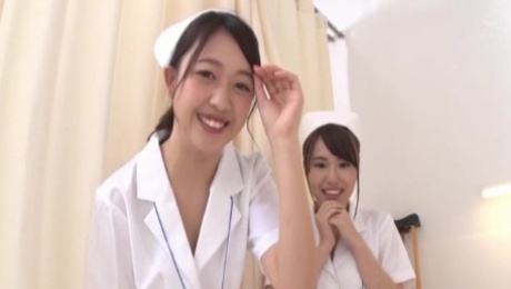 POV video of FFM threesome with slutty Japanese nurses in HD