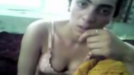 Bearded dude tapes his ugly Pakistani wife's small titties