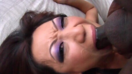 Asian female throated and gagged with sperm