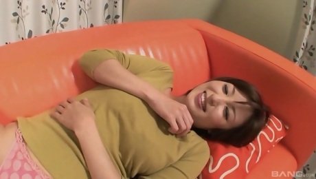 Casting Japanese MILF is ready to flash her hairy snatch
