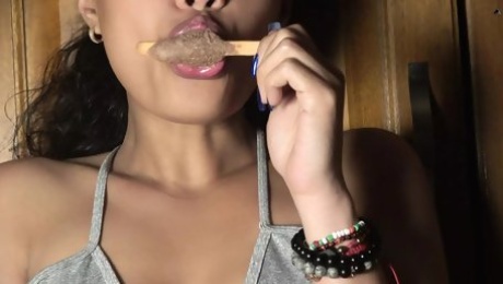 Smoking and Spreading Smoke on My Tits and Ass, and Sucking on Ice Cream)