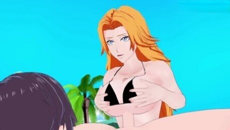 Rangiku Matsumoto and I have intense sex on the beach. - BLEACH Hentai