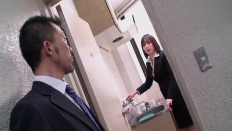 Pervy Asian Boss Kisses Tender Nipples Of Japanese Office Girl