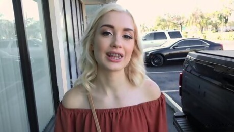 Sensual Blondie Braceface Teen POV video