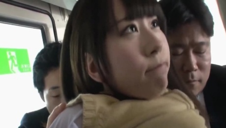 asian cutie public sex in the bus