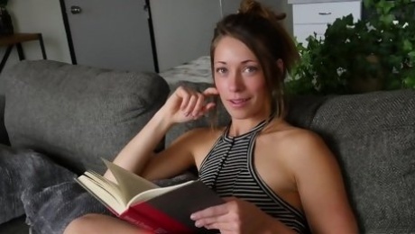 Skinny Kirsten Lee jumps happily on a long erected cock