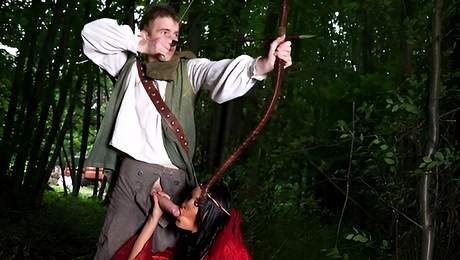 Big boobed brunette Anissa Kate is enjoying sex in the woods