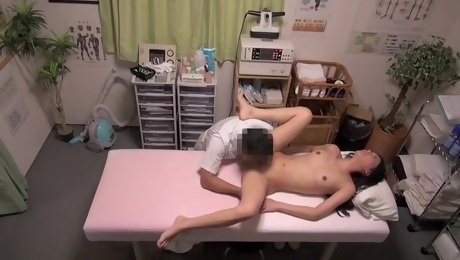 Wonderful girl gets a massage right in the clinic