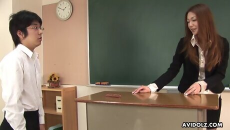 Lovely Japanese Teacher Hirota Sakura Gets Her Hairy Twitching Pussyed